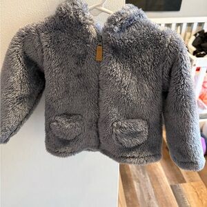Carter's Fuzzy Gray Kids Puffer Jacket